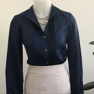 Beautiful Navy Silk Blouce